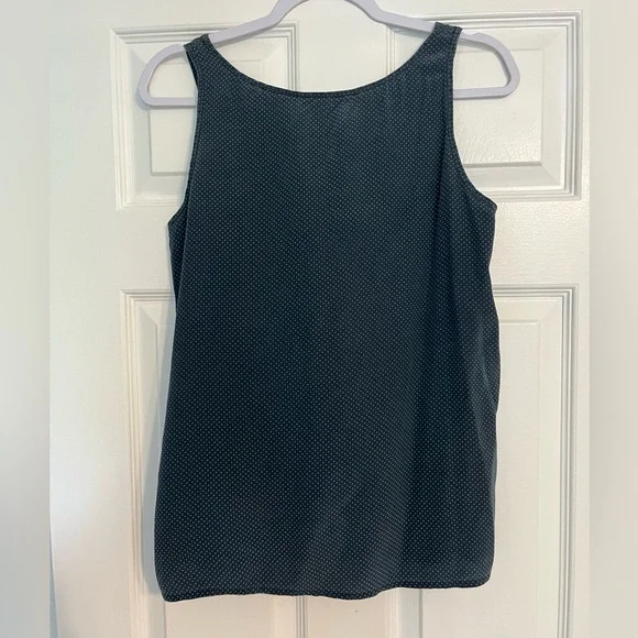 Vintage 100% Silk Linda Hutton Blue Sleeveless Relaxed Tank Top - Picture 2 of 4